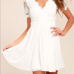 Angel in Disguise White Lace Skater Dress